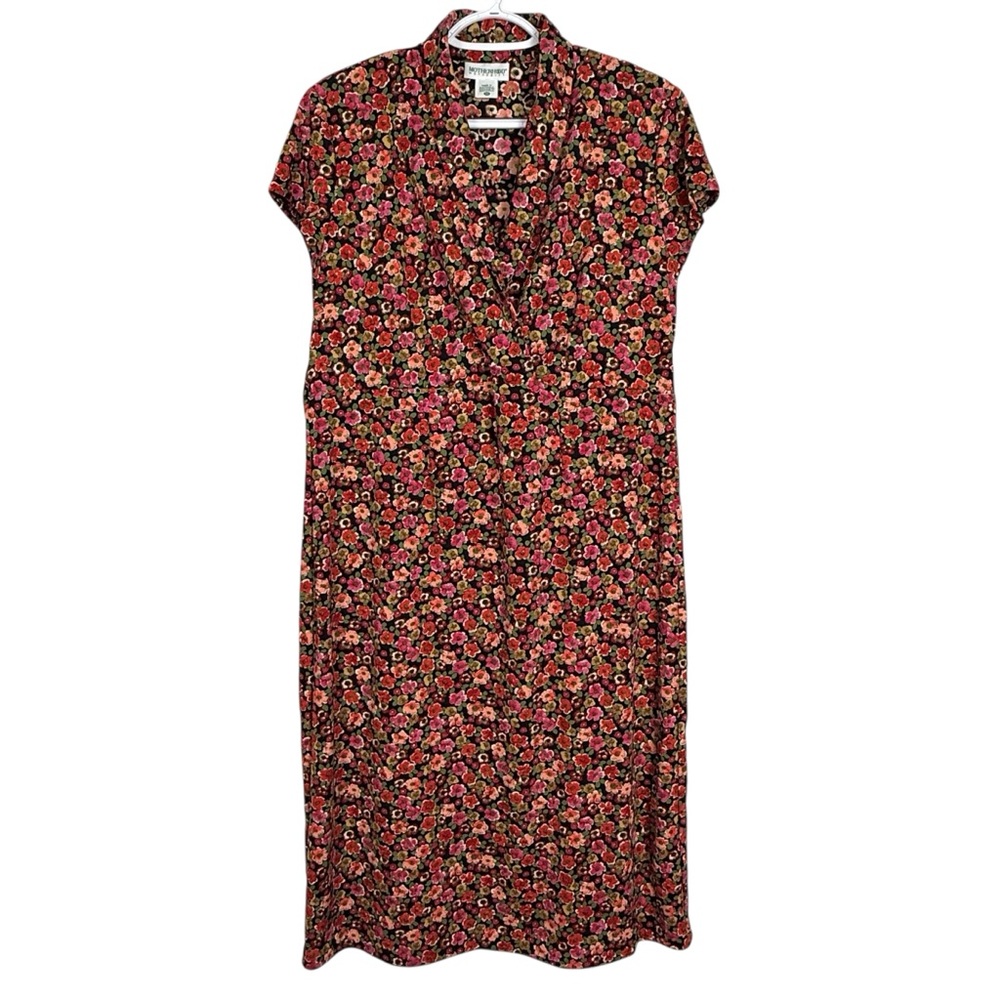 Motherhood Maternity Floral Faux Wrap Midi Dress Size M - Picture 2 of 12